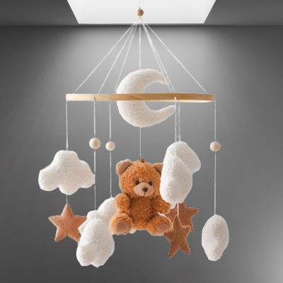 Mobile en Bois Bébé - WoodenCribBell™ - Oursson - Bébé N'chira