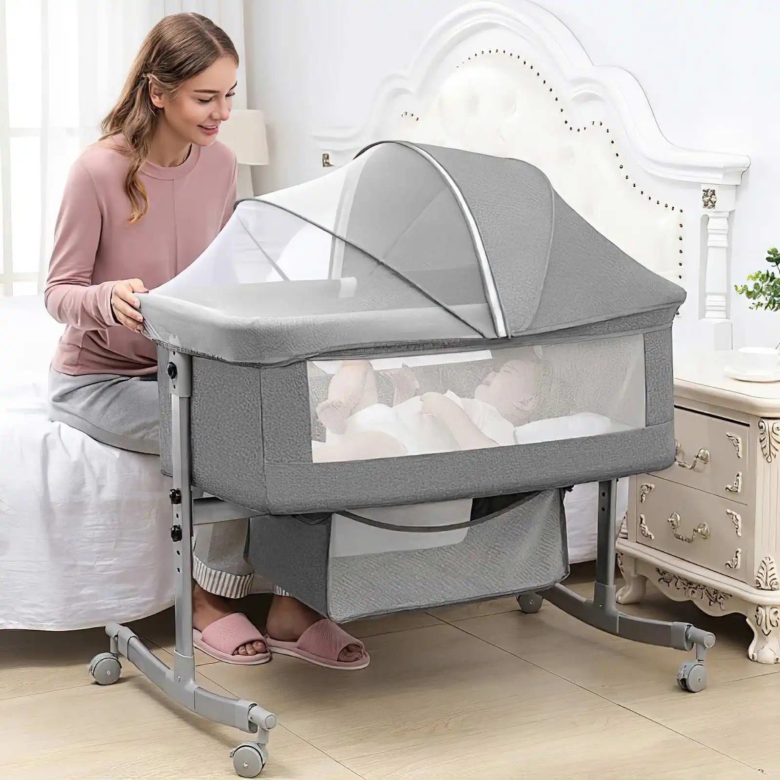 Lit bébé 3-en-1 - mode cododo connecté au lit parental