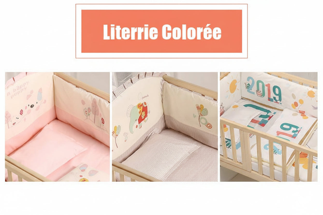 Berceau bois - bébé confortablement installé