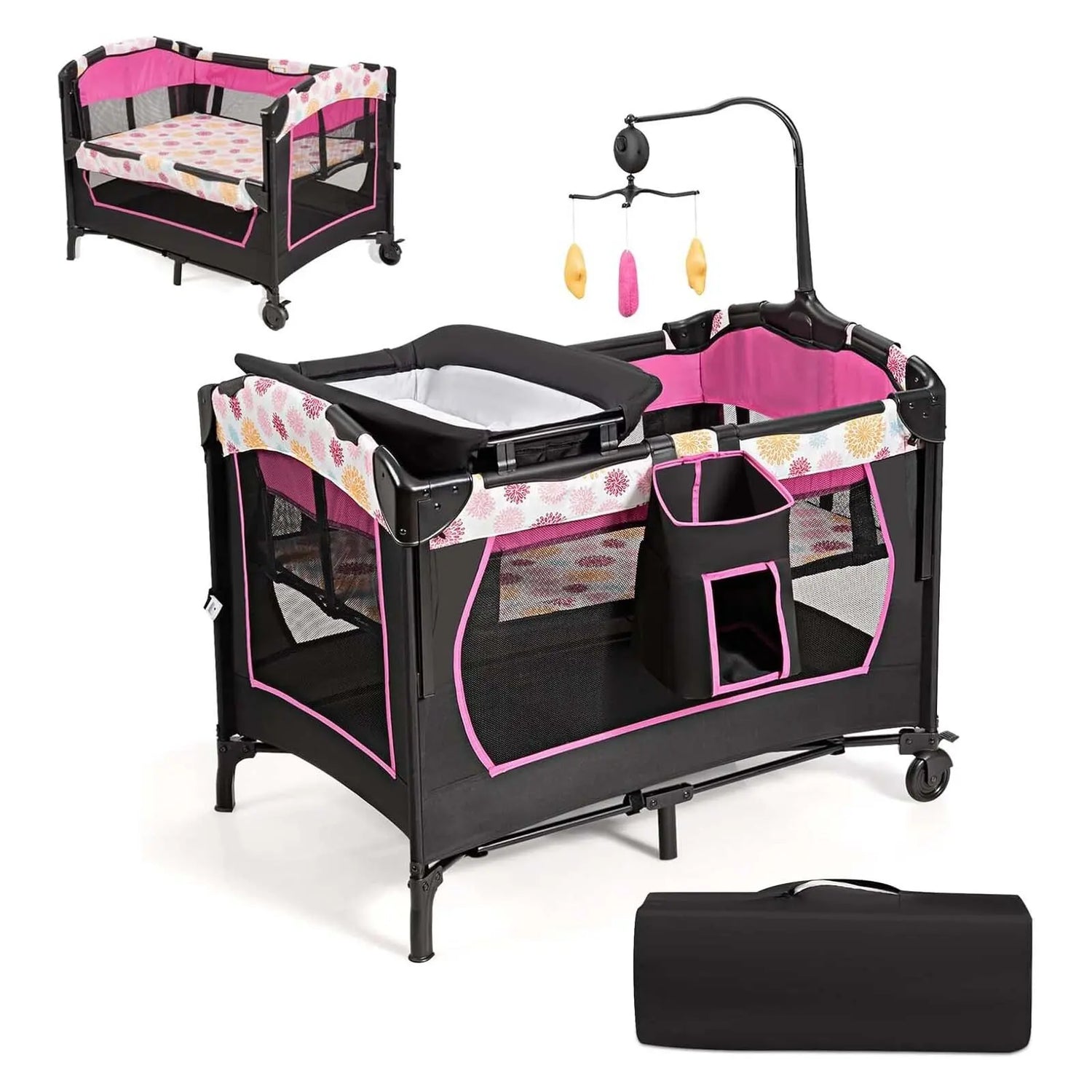 Lit de voyage 4-en-1 pliable - vue d'ensemble