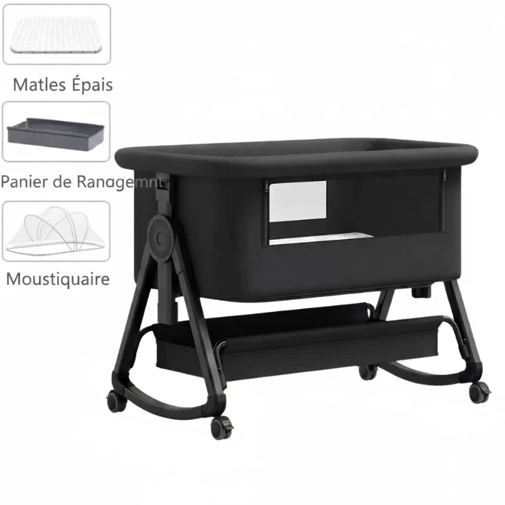 Cuna Colecho Plegable 3 en 1 — Altura Ajustable y Almacenamiento XL