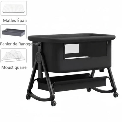 Cuna Colecho Plegable 3 en 1 — Altura Ajustable y Almacenamiento XL