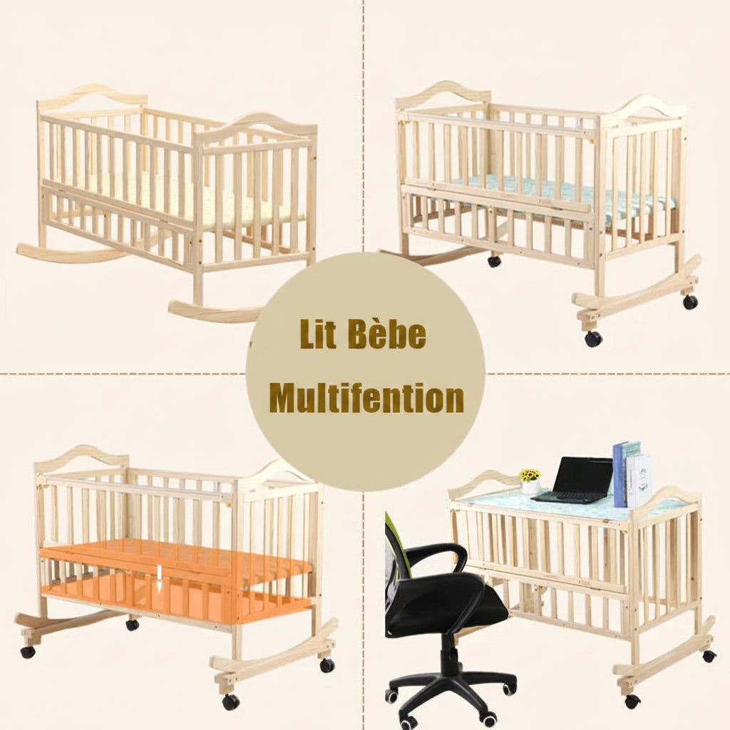 Berceau bois Doux Sommeil Bébé - dimensions 120x65x105cm