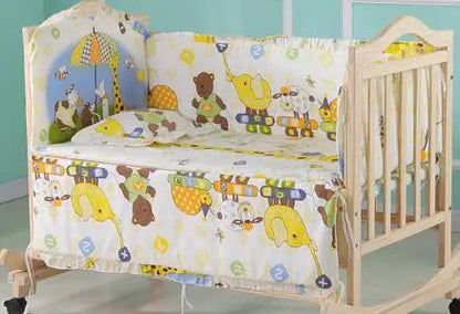 Cuna de Madera Maciza Mecedora Automática 1,2m — Sin Pintura