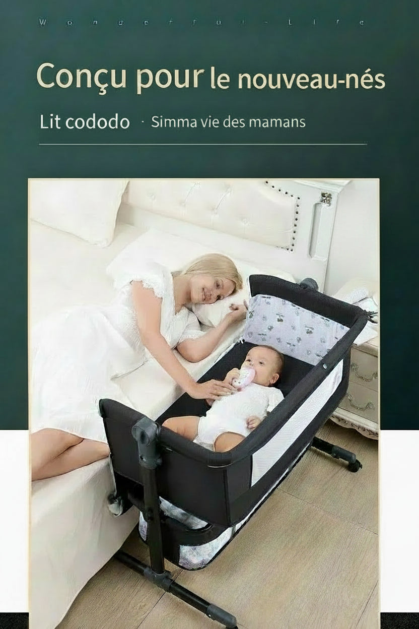 Lit bébé modulable - roulettes mobiles
