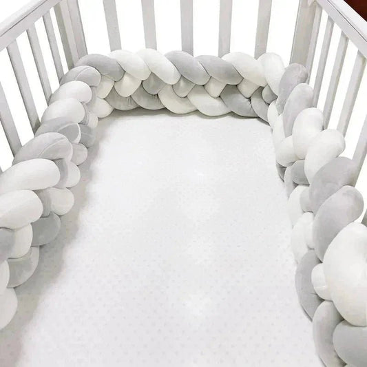 Tour de Lit Bebe - CozyKnot™ - Blanc Gris - Bébé N'chira